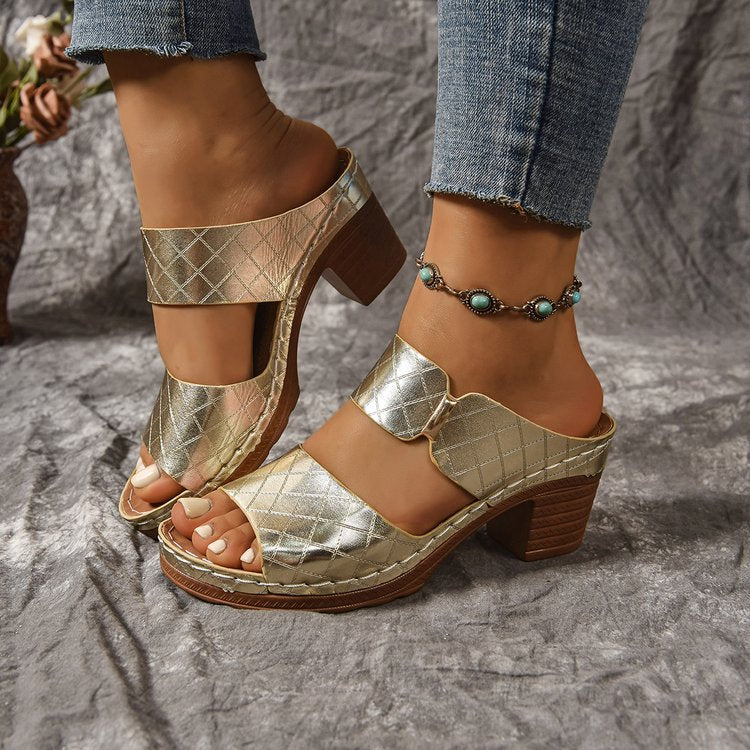 Antonella - Leather Quilted Heels